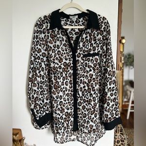 22/24W Cato Leopard Print Blouse
